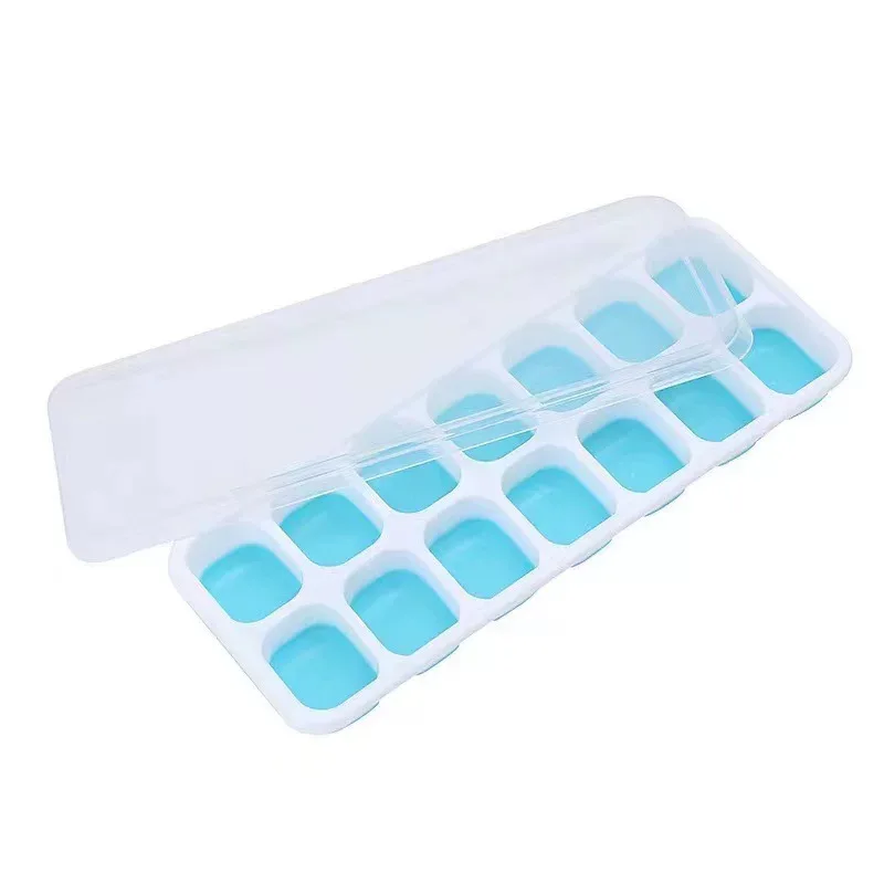 New Silicone Ice Tray Mold Box Ice Cube Maker 14 Grid Non-toxic Durable Bar Pub Wine Ice Blocks Maker Kitchen Tools Accessories