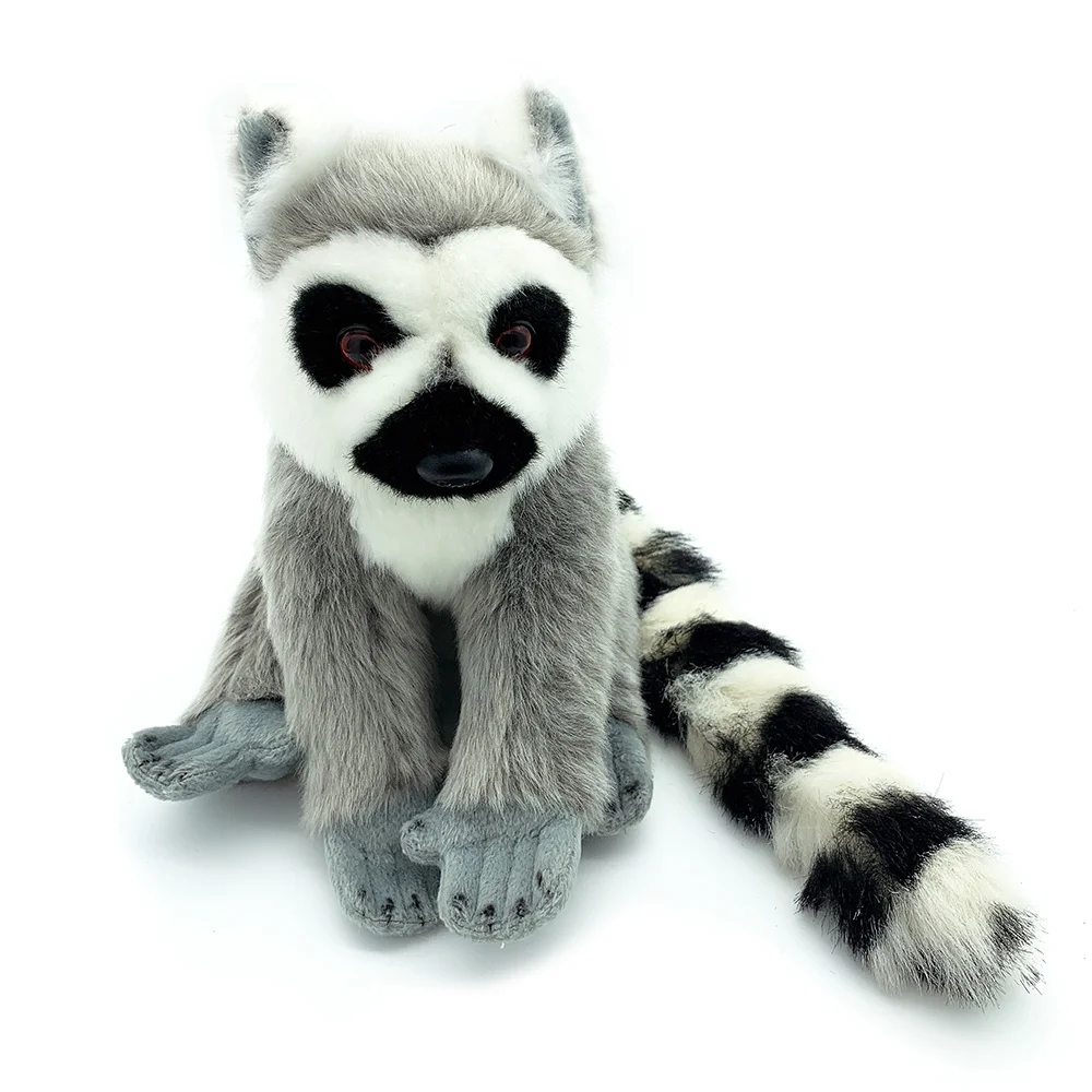 Wholesale customized lemur plush stuffed toy animal fur animal toys Lemur plush animal stuffed toy with long tails for WWF