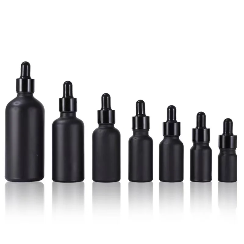 Matte black  Essential Oil bottle fine dropper 5ml 10ml 15ml in bluk