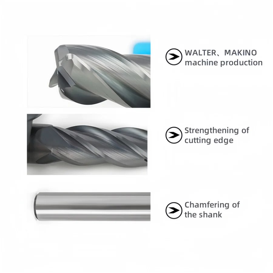 Manufacturer Wholesale American System ANSI Corner Radius Milling Cutter Solid Carbide Tungsten Flat End Mill