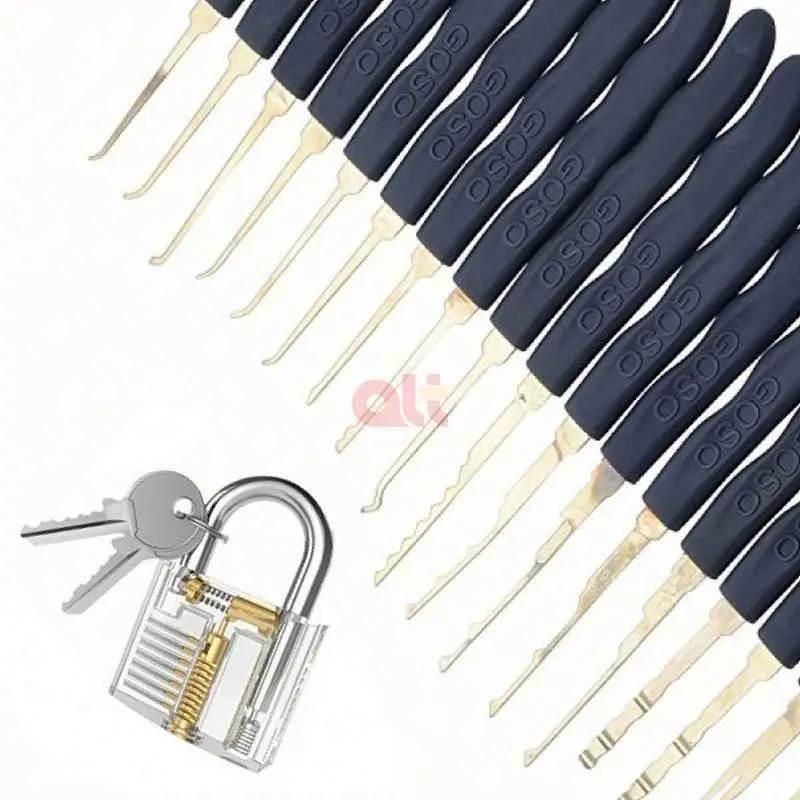 Lock Pick Set, 24-Piece Extractor Tool Lock Picking Tools with  Clear Practice Training Locks for Lockpicking Beginner and Pro