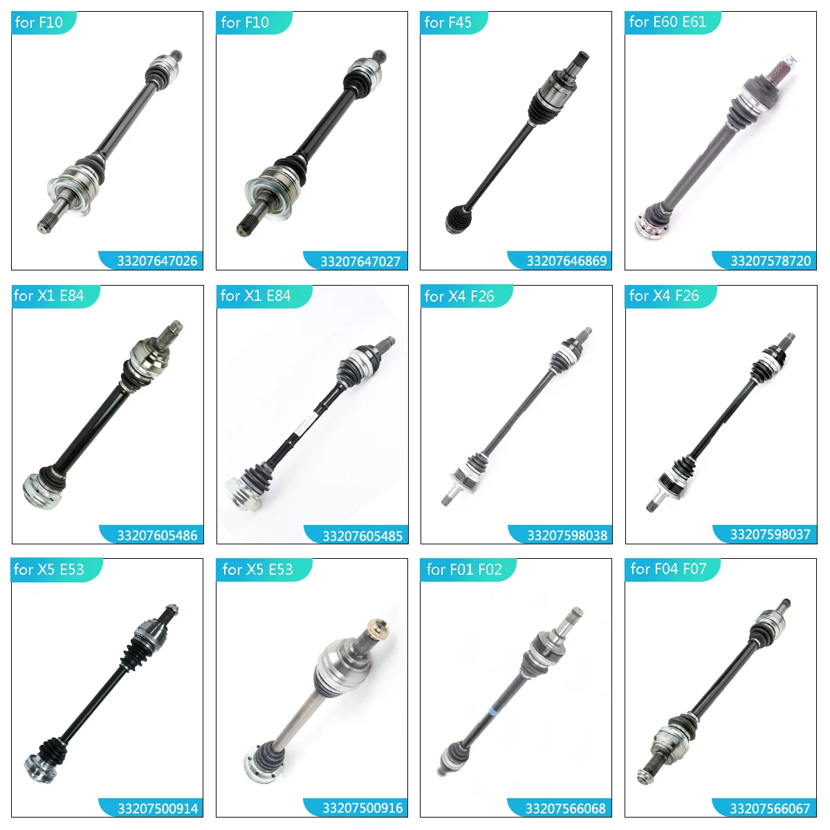 ShungTak Wholesale High Quality Car Auto Parts Front CV Axle Drive Shaft for Mini R52 R53 31607574850 31607514480