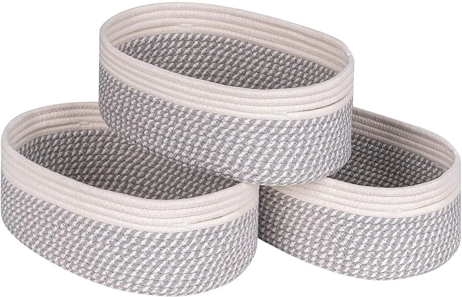 Cotton Woven Empty Gift Baskets for Storage Closet Bins for Shelves Rope Baskets Toy Organizers