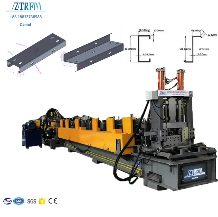 Full Automatic Muti Function CZ Purlin Roll Forming Machine in North America