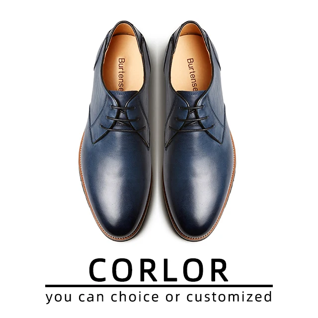 Guangzhou factory men casual leather shoes cowboy blue office formal party shoes men