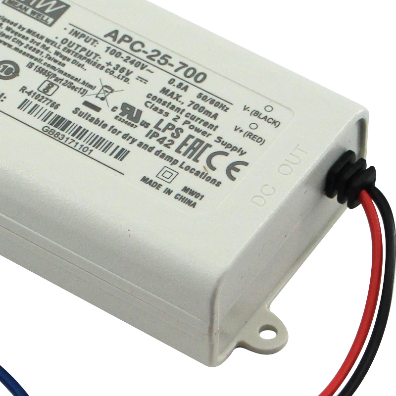 Meanwell APC-25 350mA 25W 500mA 700mA 1050mA Constant Current LED Strip Driver