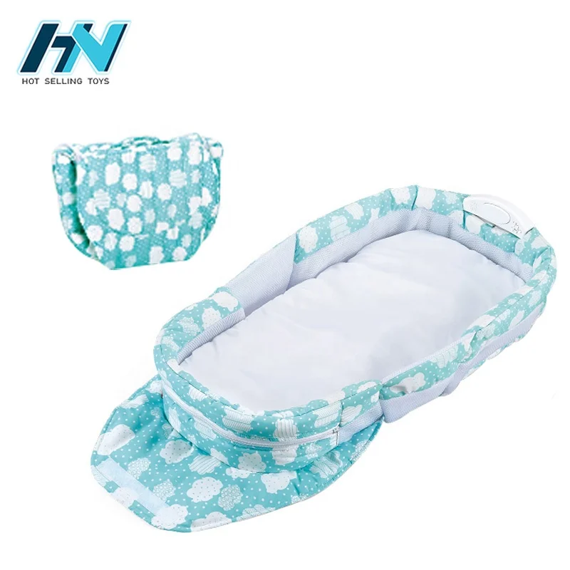 
comfortable infant sleeping foldable crib baby portable bed with light and music 