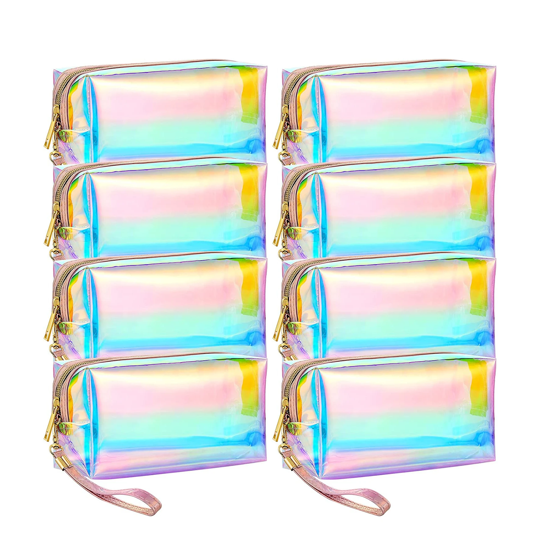 Custom Holographic TPU PVC Women Make up Pouch Zipper Bag Cosmetic Bags Laser Bags
