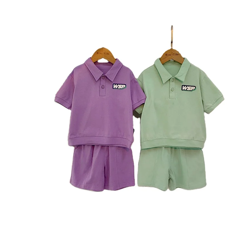 Детский повседневный комплект из футболки с коротким рукавом и 100%