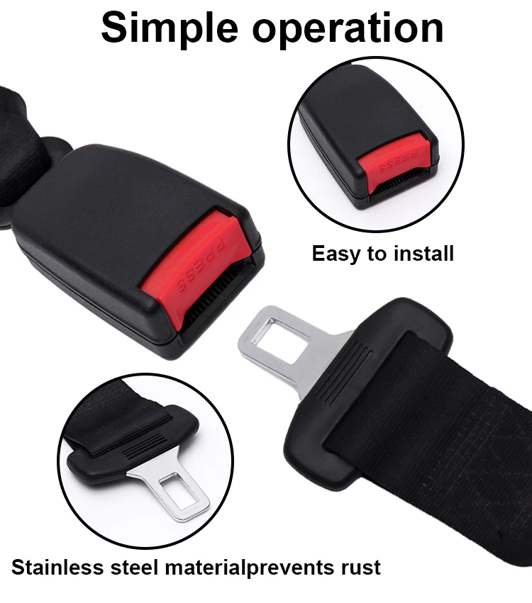 Universal portable adjustable auto pregnancy safety lock plug buckle extension car seat belt extender
