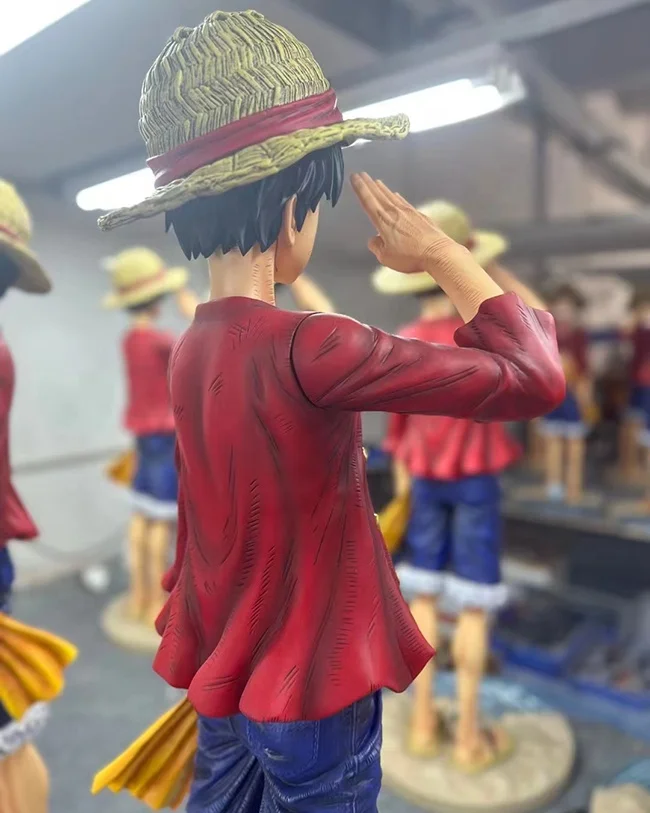 Life Size ONE PIECE Luffy and Boa Hancock Figure Sculpture Artificial Resin Crafts Statue Famous Japanese Anime Character