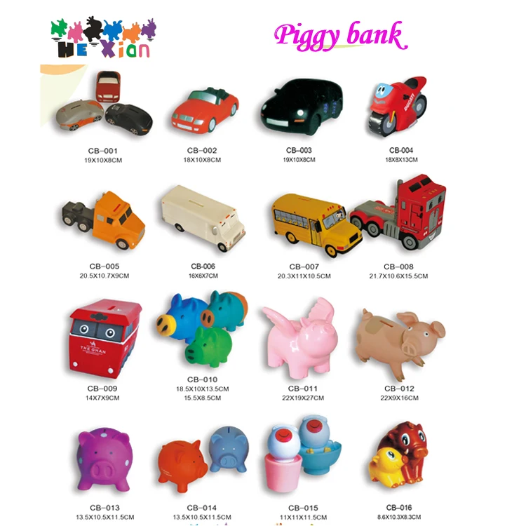 OEM ODM Available Piggy Banks PVC Vinyl Coin Bank Customizable Key Fun Design Box Shape Safe Eco-Friendly Various Sizes