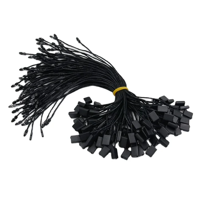 Customized Eco-friendly Garment Swing round accessories security String plastic seal Bullet Head hang tag rope