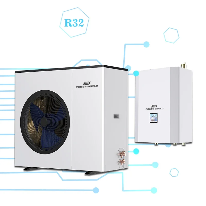 Chinese popular air source low temperature air to water heat pump split 6 kw heating pump water tank split system