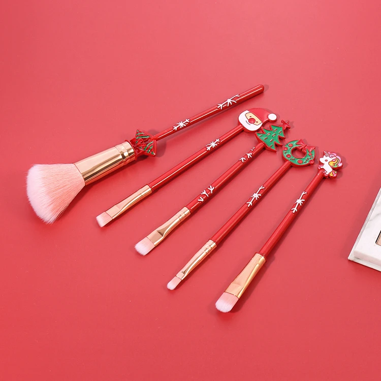 Unique Creativity Factory Sale Hot Sell Christmas Red Anime Makeup Brushes