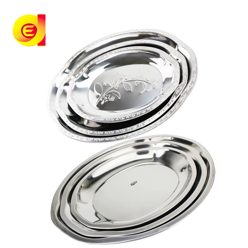 
C002-Y014 Thai stainless steel 410 egg shape fish plate/tray 