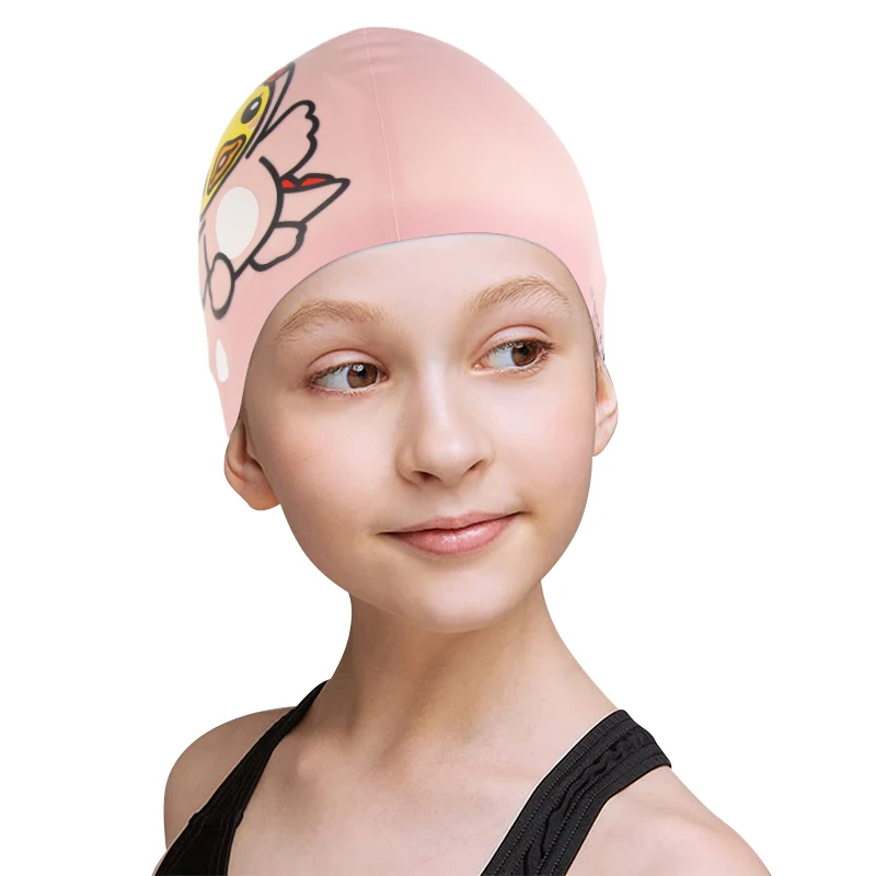 No Minimum Color Fading Resistant Custom Print Swimming Caps for Kids 100% Environmental Silicone Customized Silicone Caps