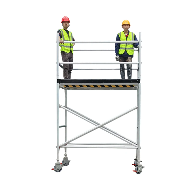 Construction Scaffolding Mobile Climbing Ladder Aluminum Foldable Scaffolding Tower With Wheel Galvanised Farmhouse