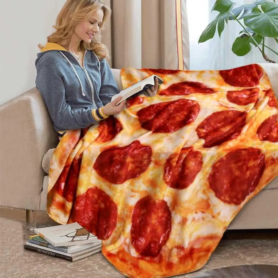 Custom Food design round flannel fleece polyester tortilla mexican pizza blankets 80 Inches
