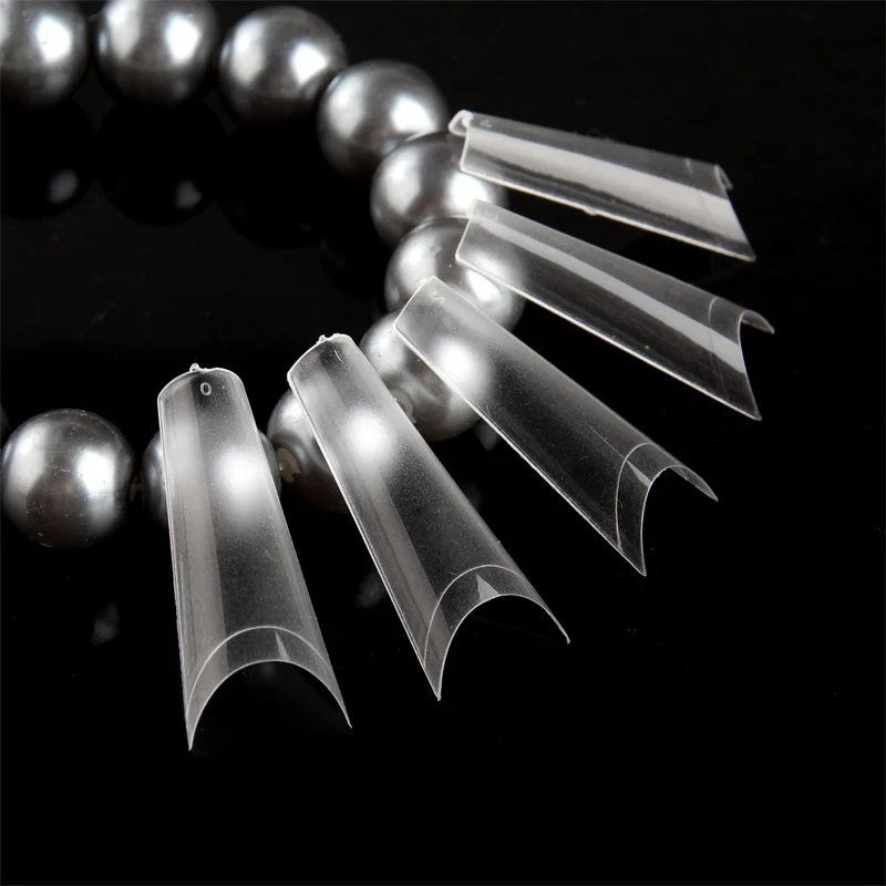 Ultra thin gel press on nail tips Matte inside Deep C curve False nail tips 500