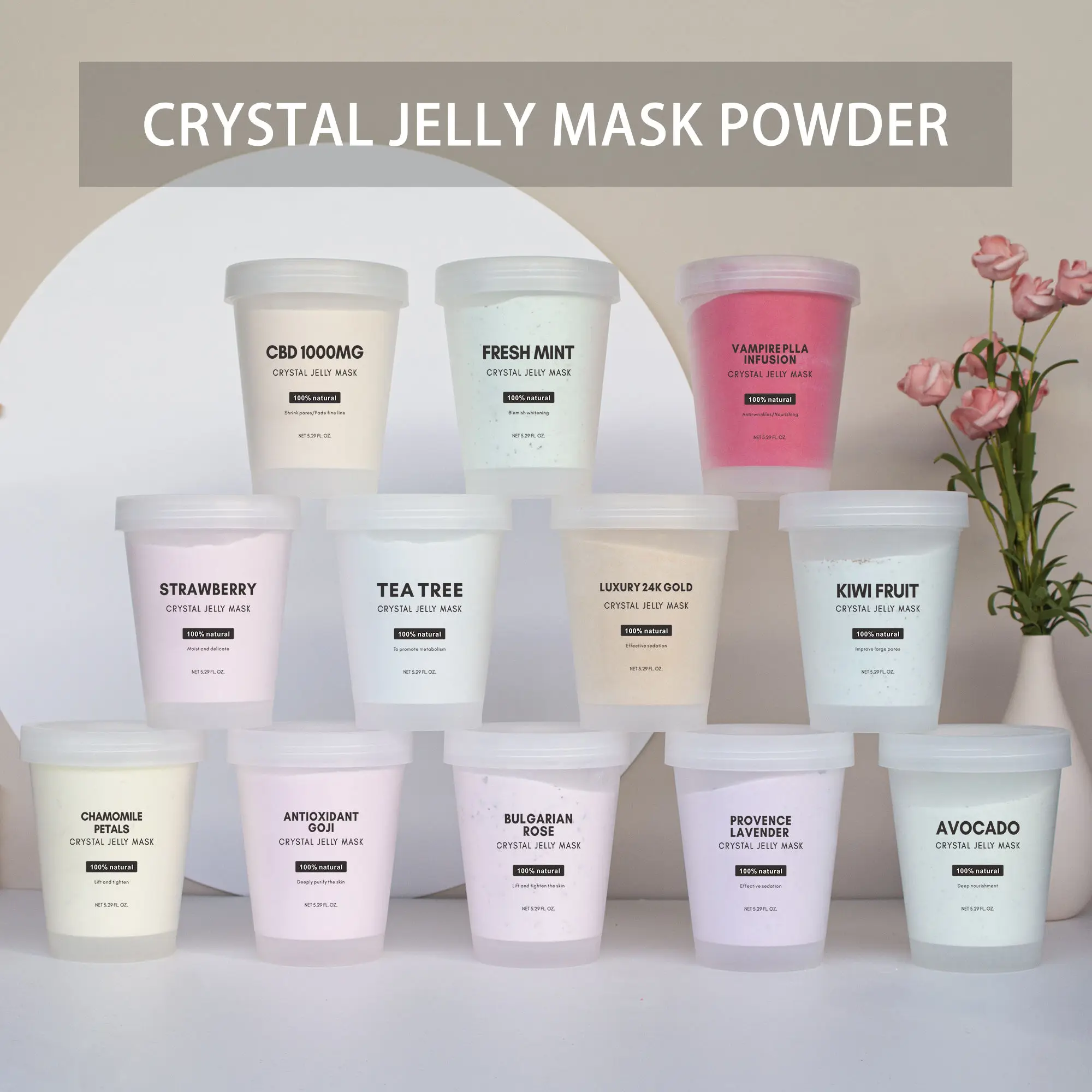 Ready to Ship DIY Face SPA Care Orange Lemon Lavender Natural Organic Whitening Jelly Mask Powder