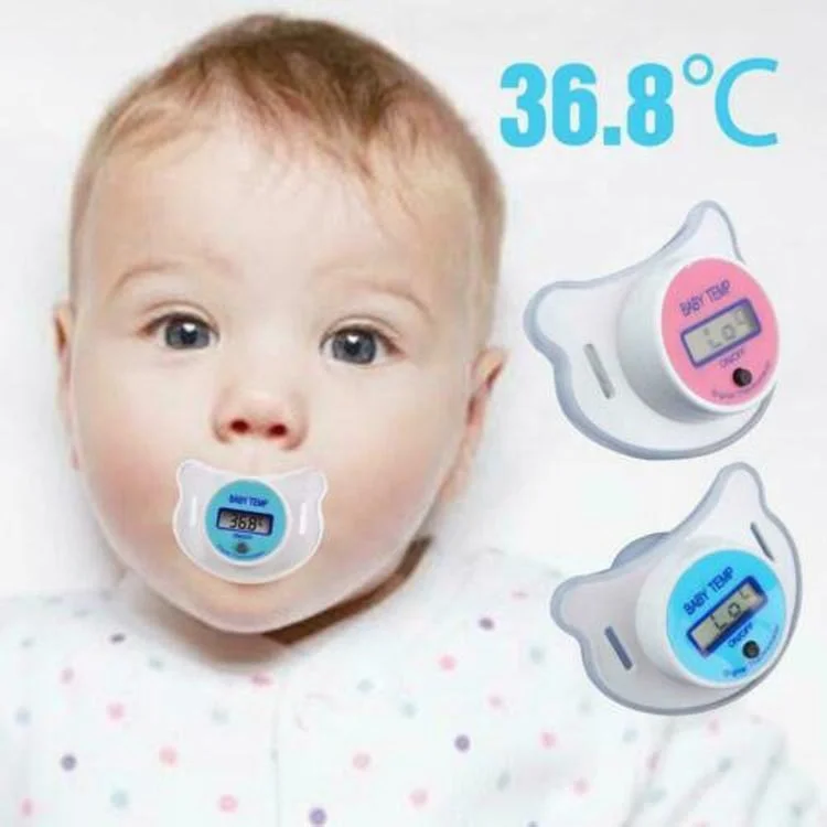 
Medical fever alarm Digital safe flexible tip baby month nipple thermometer Pacifier thermometer for home care or health care 