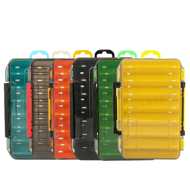 Fishing Tackle Box Waterproof Double Side Bait Lure Hooks Storage Boxes 14*9.5*3cm 19.5*11*3.5cm Fishing Accessories tool box