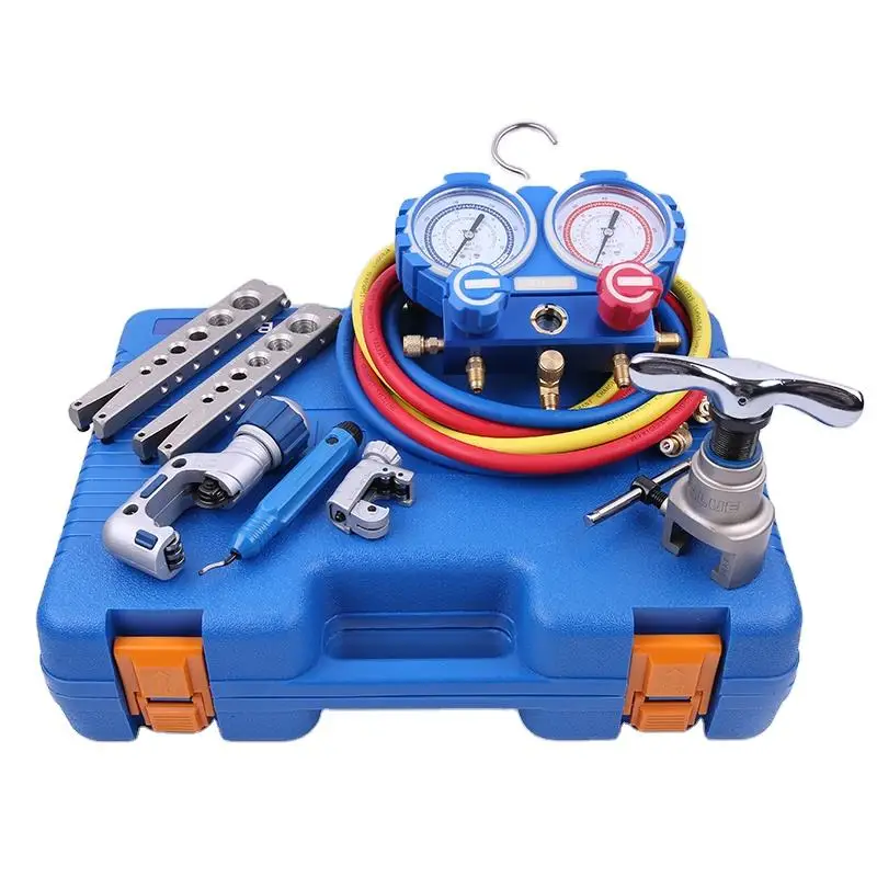 Glosok Refrigeration Integrated flaring tool kits VTB-5B Refrigeration repair tool Expander set with refrigerant pressure gauges