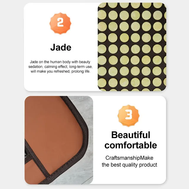 Jade far infrared heating magnetic therapy mattress gold jade massage health care mat single bed use