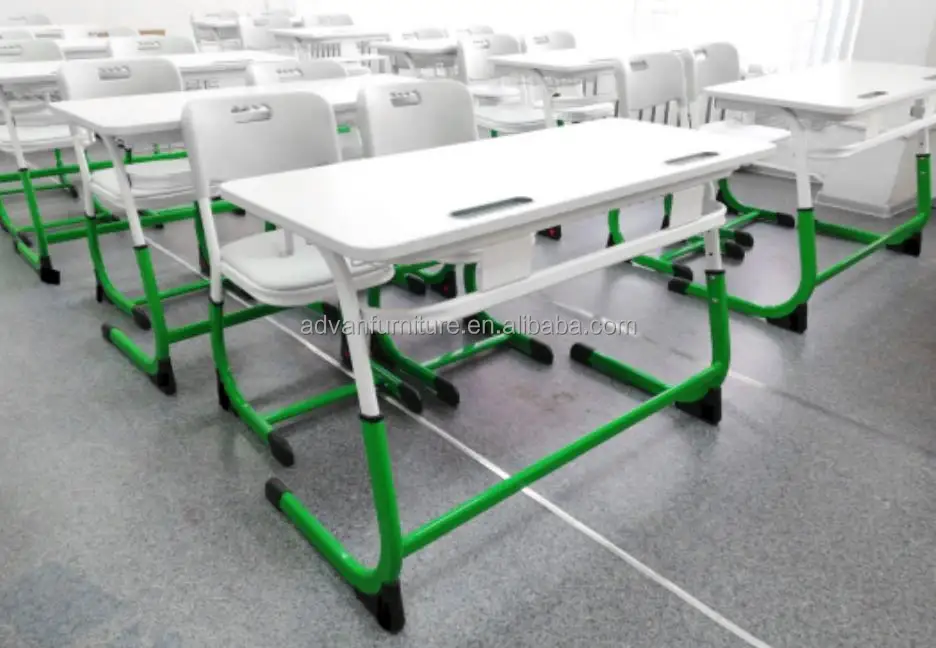 Cheap and high-quality double seat primary and secondary school furniture, supplier of school desks and chairs