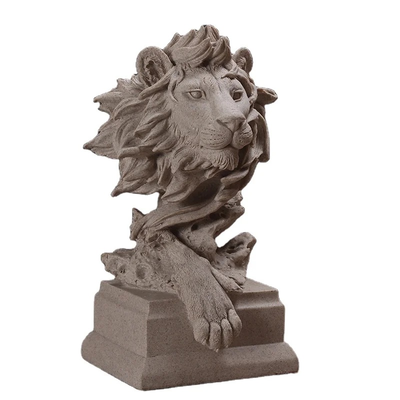 Polyresin Home Decoration Sculpture Miniature Lion Bust Statues