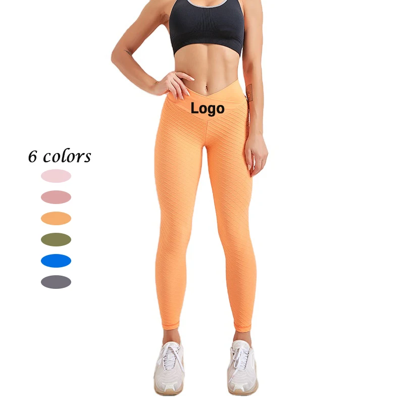 2021 Женская одежда для фитнеса и йоги бесшовные леггинсы с V-образным вырезом высокой талией