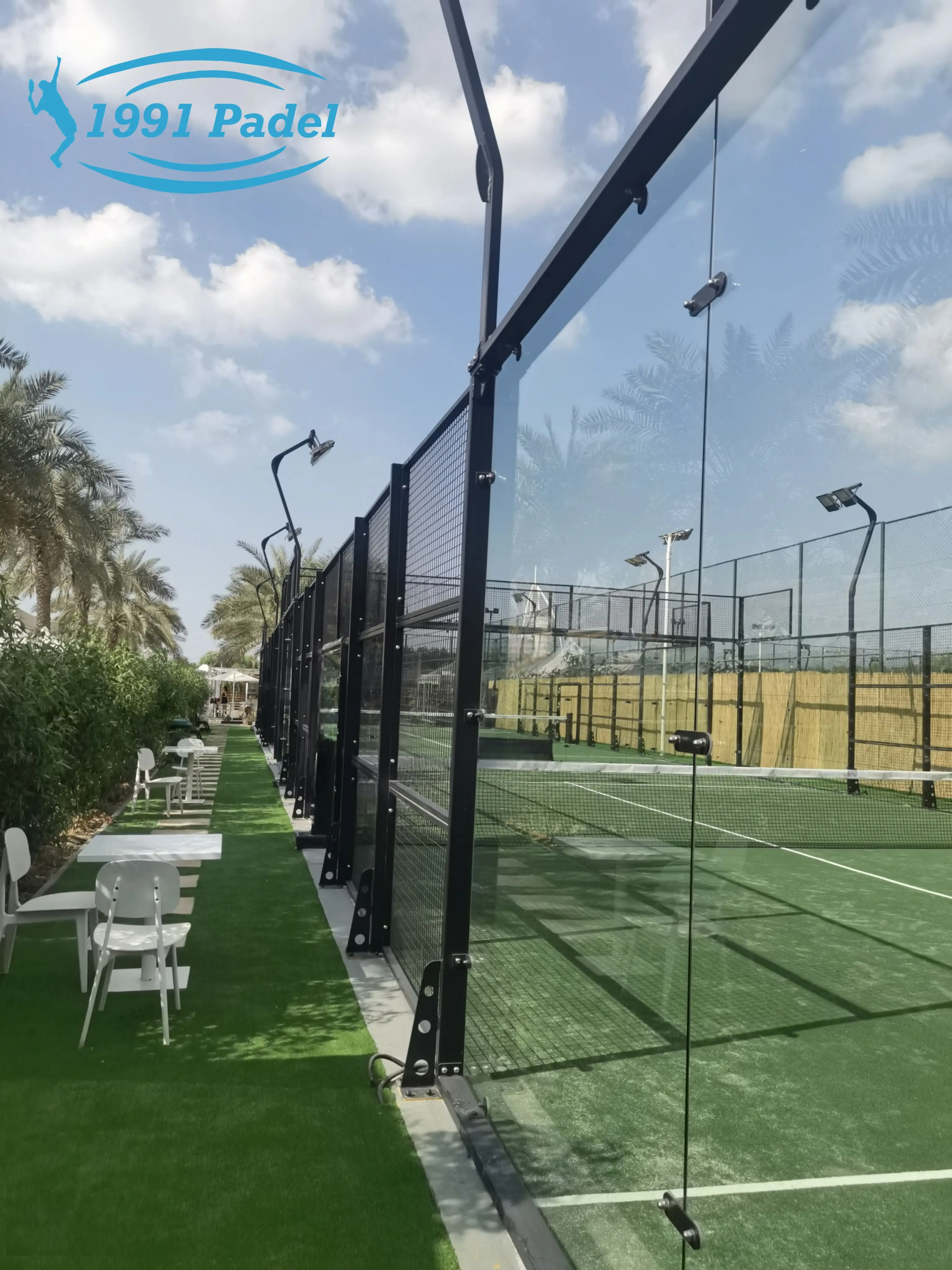 Indoor Panoramic Padel Tennis Court Supplier Artificial Grass Cancha De Padel Customized Padel Tennis Court