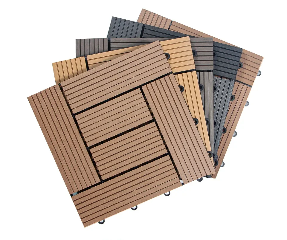 CBM Luxury Vinyl SPC Decking Boards Modern Style Anti-Slip Durable Wood Plastic Outdoor Flooring Decking TilesS