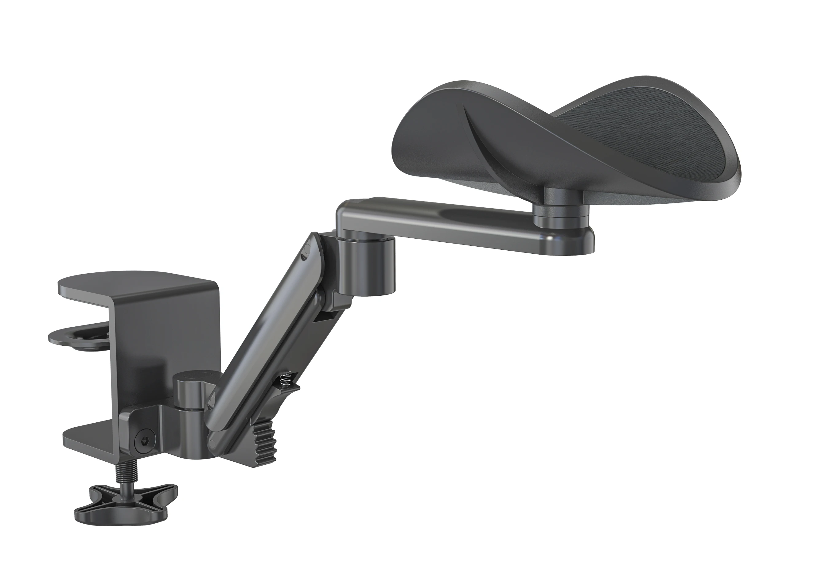 Clamp-on Adjustable Armrest Desk Cradle Rotating Elbow Cushion Above Table Extension Platform Arm Support