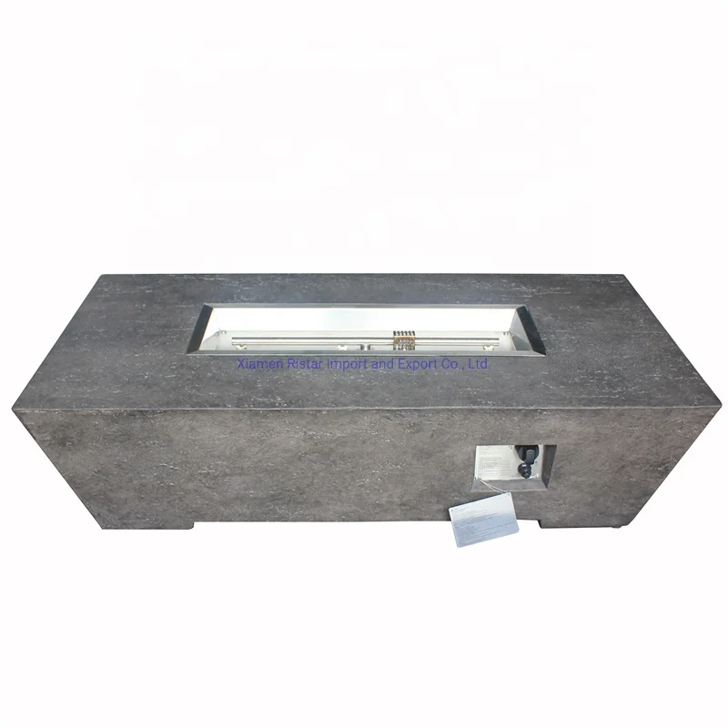 In Stock and Ready To ship low MOQ concrete firepit propane 52' rectangle fire pit gas outdoor Fire Stove
