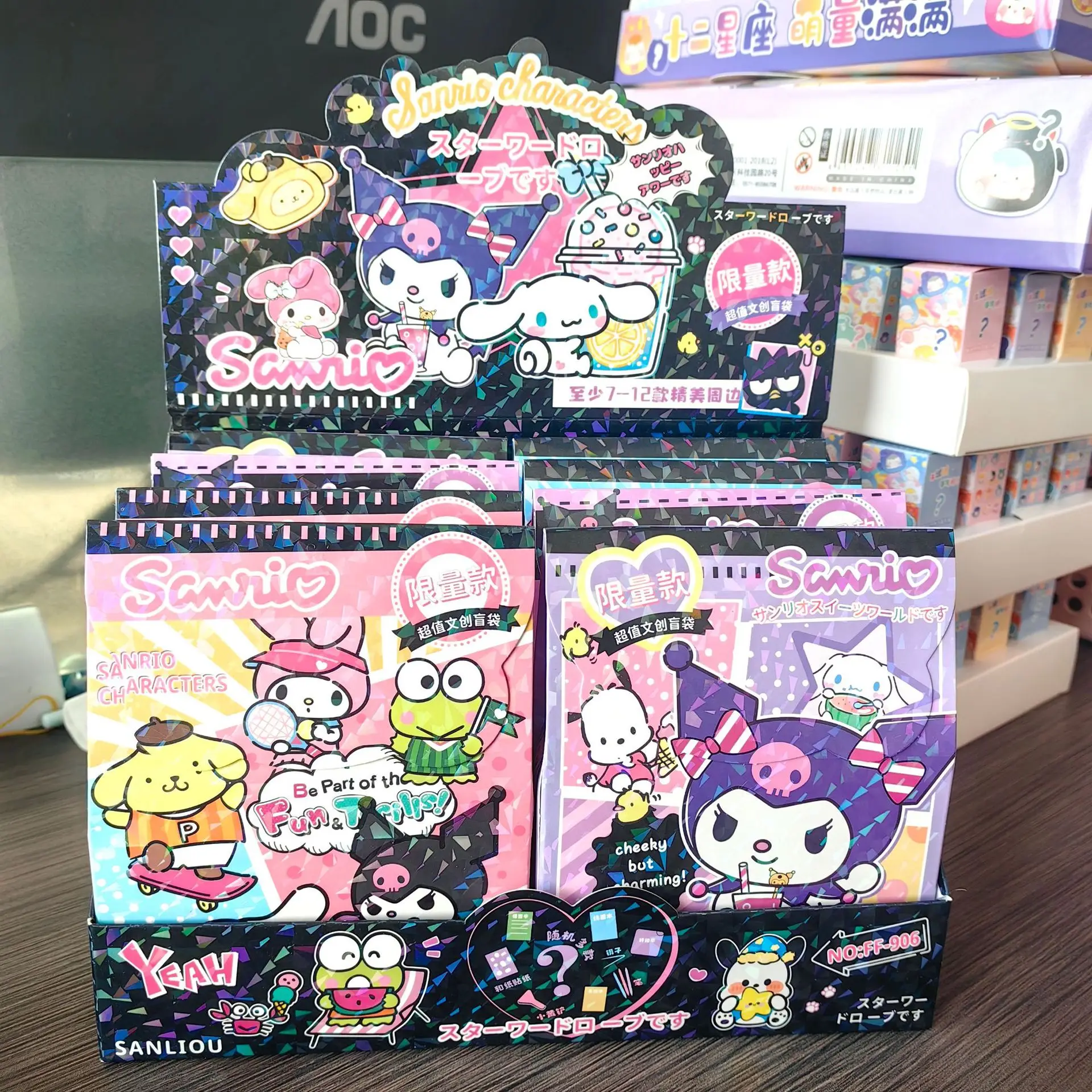 Kuromi Cinnamoroll My Melody Kitty Anime Creative Gel Pen Surprise Set Cute Stationery Blind Bag Wholesale Mystery Boxes