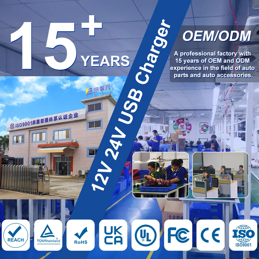 Rectangular Dual Usb Port 12V Panel Mount Type C Socket Usb C Pd Bus Cell Phone Charger Usb Port For Bus Car Boat Coach Seat