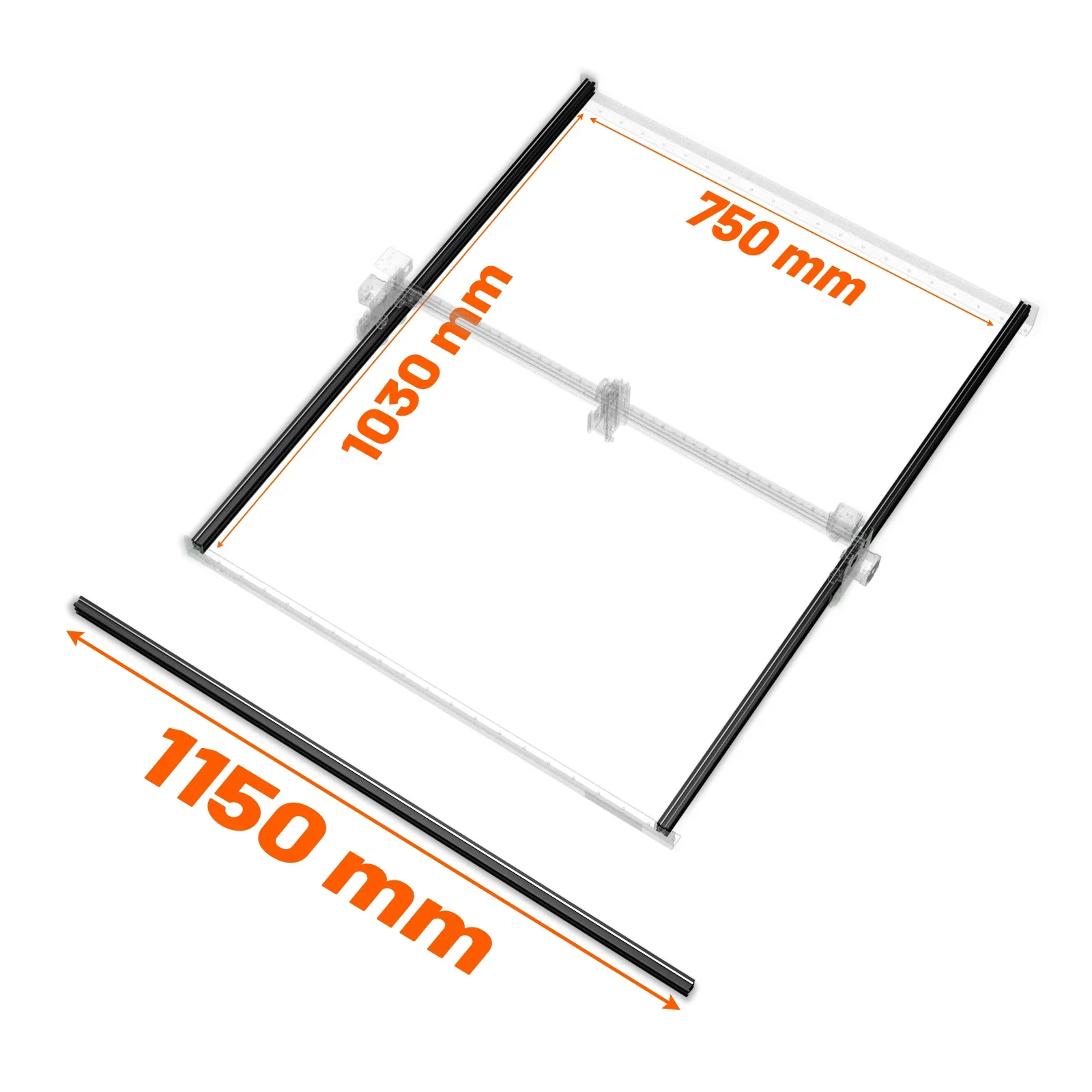 Free shipping 1030*750mm Flat Extension Cutting Panel for NEJE Max 4 Laser Engraver (After Y-axis enlarges)