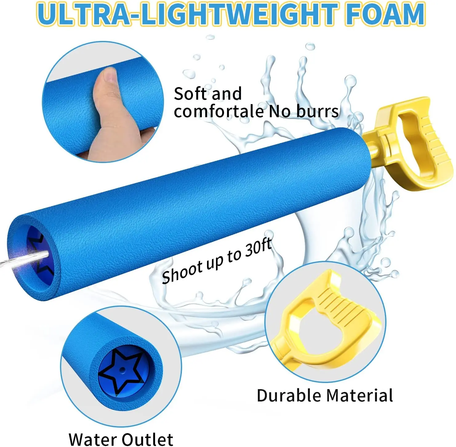 EPE Foam Swimming Noodles for Pool Aquatics Buoyancy Baton Floating Swimming Stick Kids and Adults Swimming Pool Water Toy