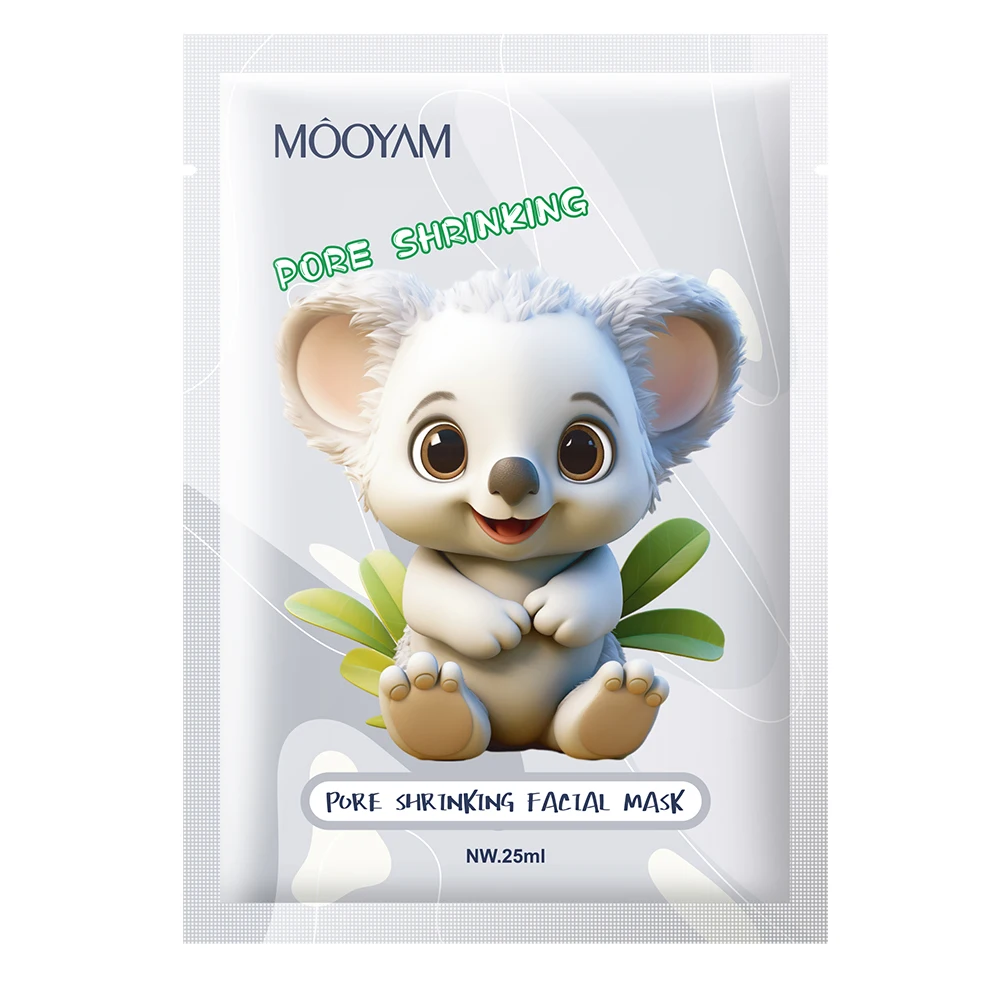 10 Types Animal Koala Face Mask Sheet Skin Care Whitening Moisturizing Private Label MOOYAM 25ml Pore Shrinking Facial Mask