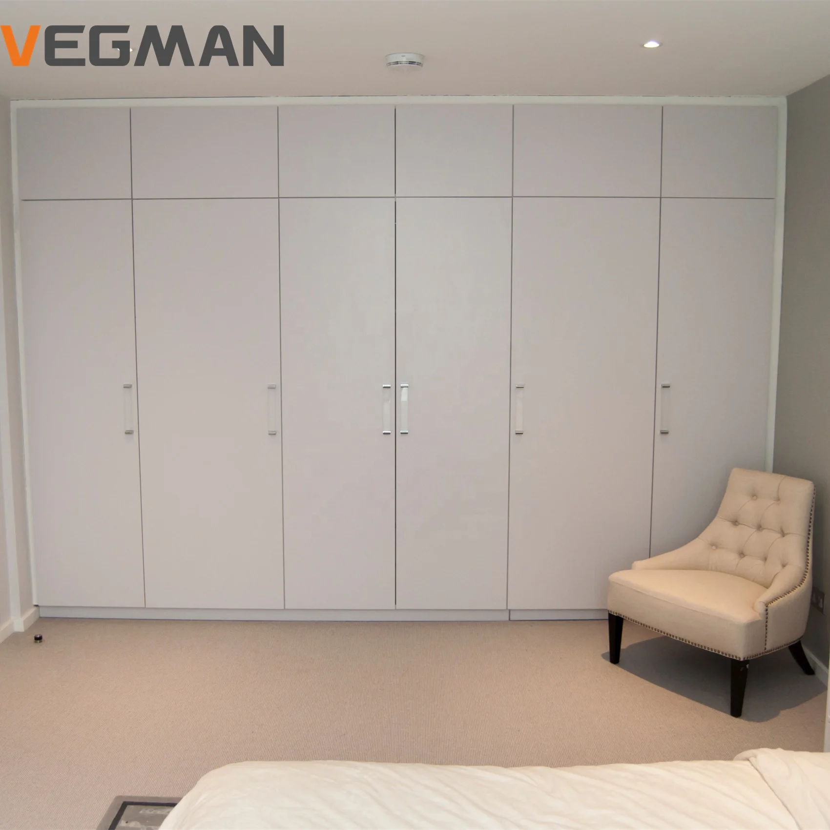 Popular Modern Design Melamine White French Wooden Wardrobe Closets