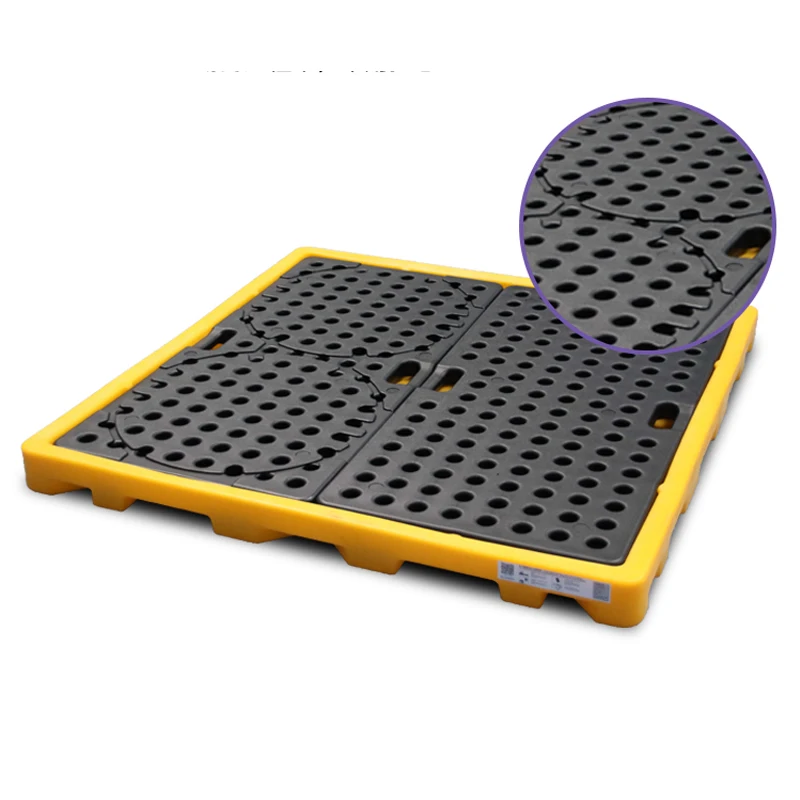 Spill Containment Pallet 4 Drum Hot sale 1300x1300x100mm 80L Chemical Spill Control Pallet Safe and durability