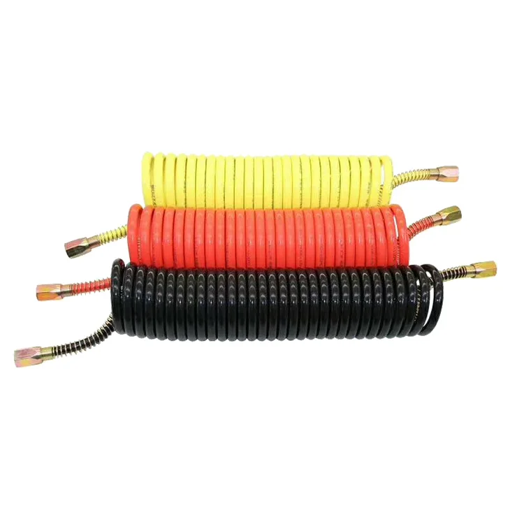 12x9 15m pneumatic spring pa air hose pneumatic tube air brake hose high pressure pe flexible spiral trailer air brake coil hose