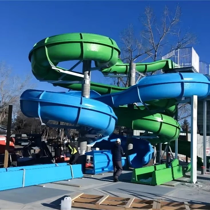 Water Park Kid Aqua Games Swimming Pool Play Rides Spiral Slide for Children