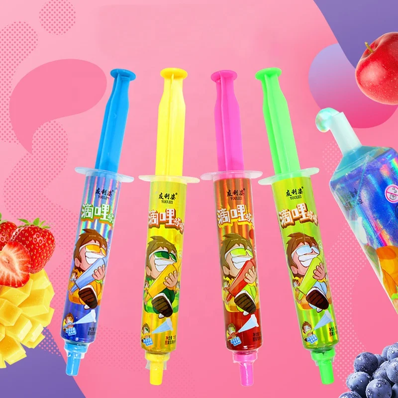 Сладкий Забавный шприц игрушка Джем конфеты микс фруктовый вкус желе жидкие для детей упаковка коробки
