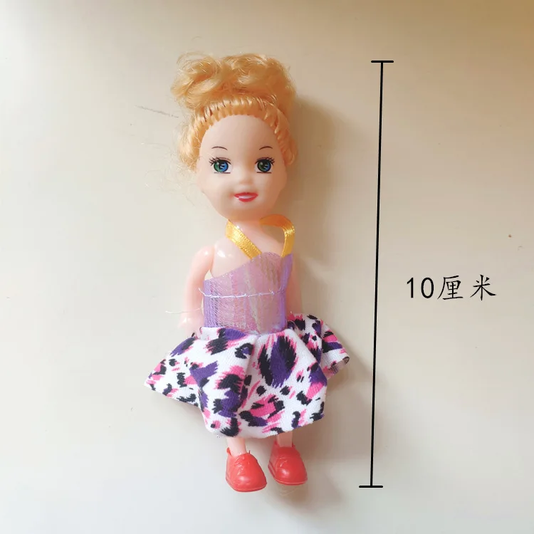 Factory Wholesale Cheap Price 10cm Cute Doll  Girl with Dress Doll For Girls Gifts Doll Accessories