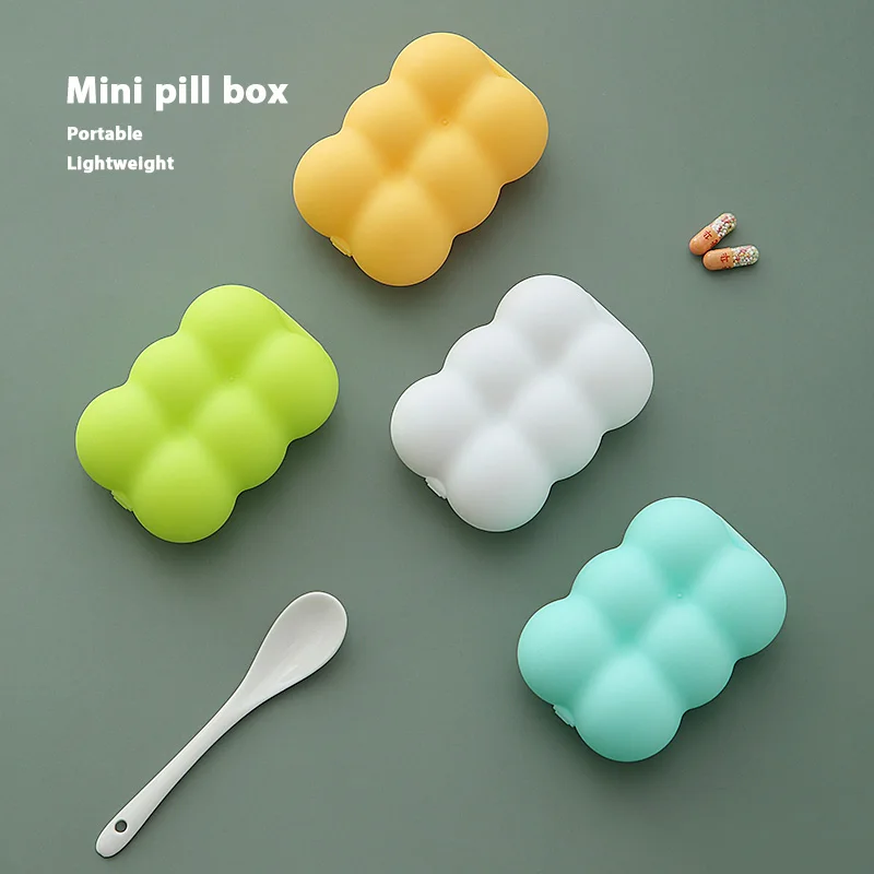 Pill Case Portable Small Weekly Travel Pill Organizer Portable Pocket Pill Box Dispenser for Purse Vitamin Fish Oil