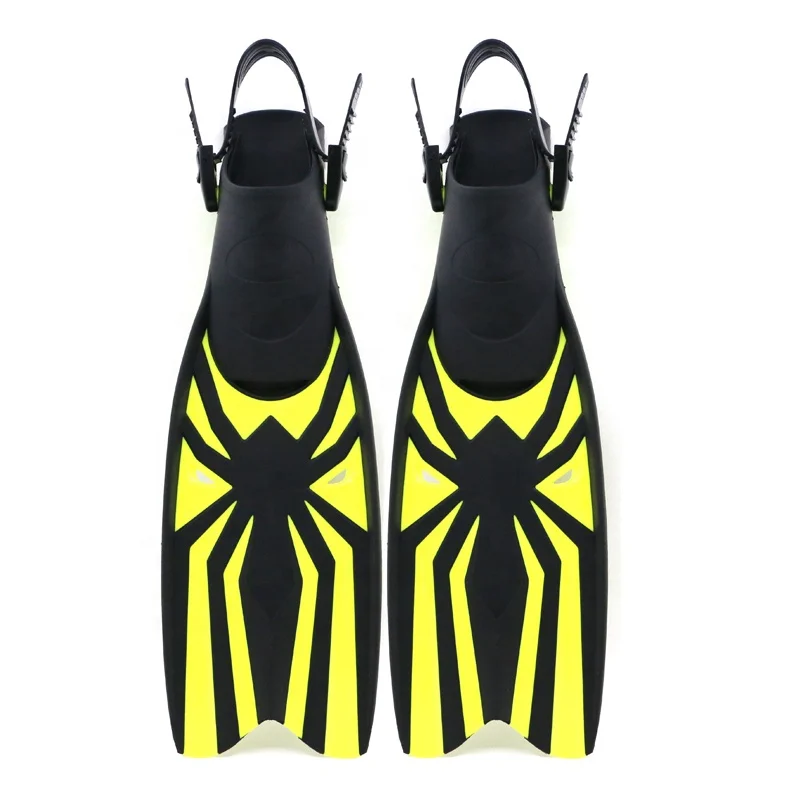 Custom Logo Fliper 62CM Open Heel Adjustable Strap Long PP TPR Rubber Deep Sea Diving Fins