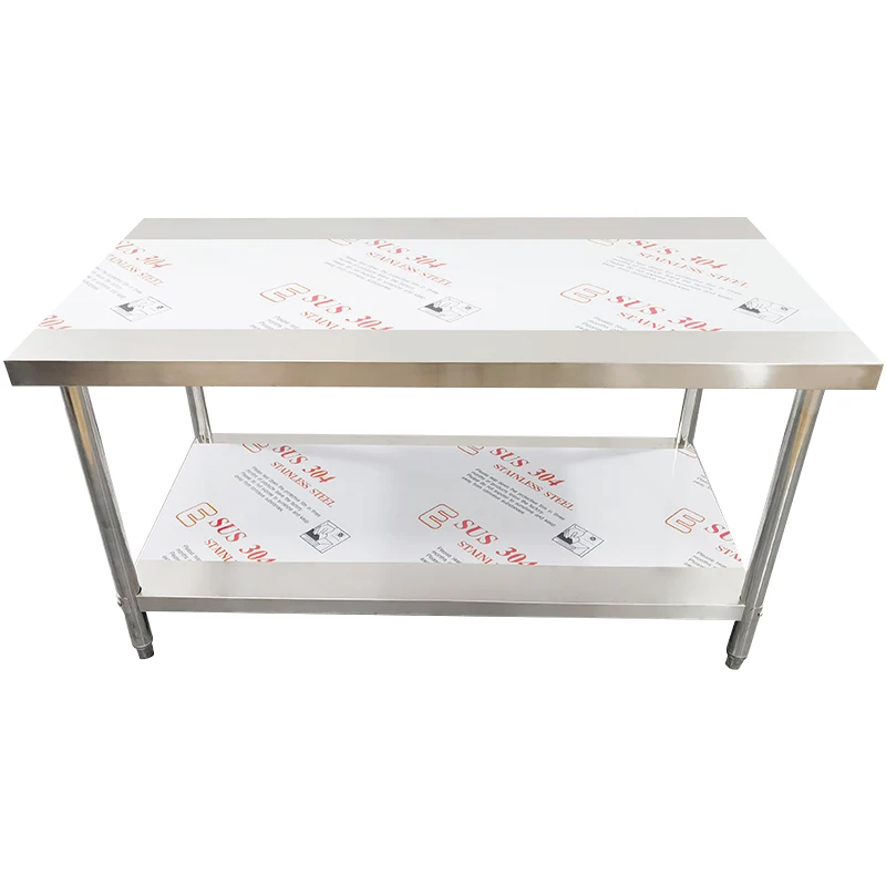 Custom made Stainless steel tool bench Apply to Hospital Factory Hotel With partition shelf Stainless steel table